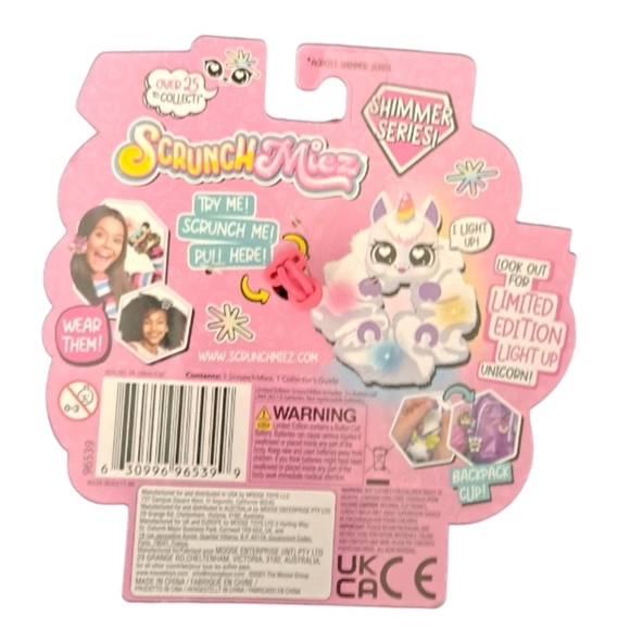 Scrunchmiez Shimmer Series RARE Caticorn Orange Hair Scrunchy Backpack Clip - Picture 2 of 5